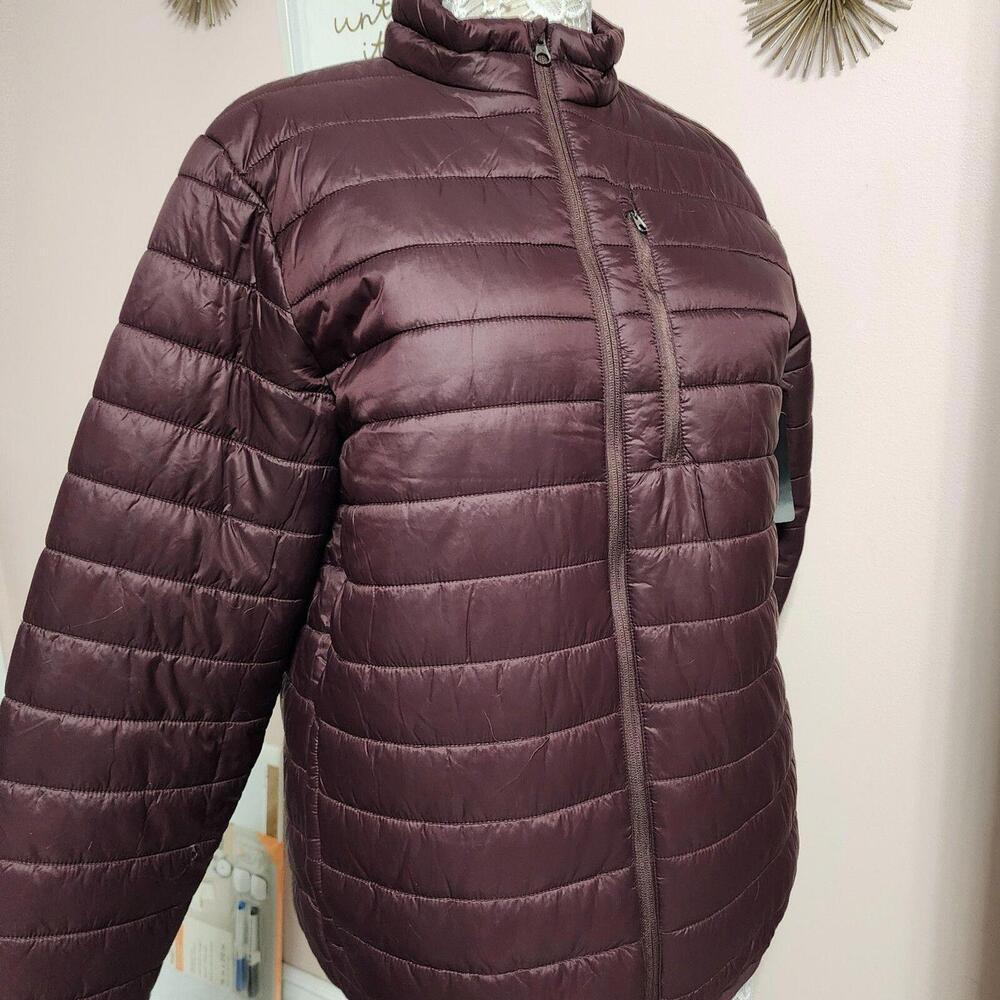 NWT Eddie Bauer microlight down jacket coat Large burgundy